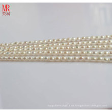 5-6mm Arroz Blanco Cultivado Pearl Strand